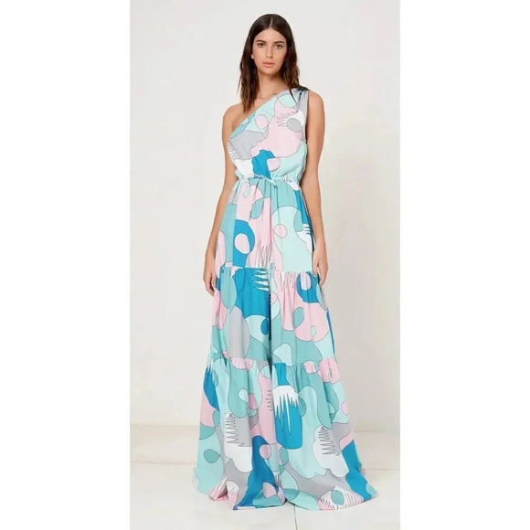SWF One Shoulder Tiered Maxi Dress sz - Picture 1 of 16